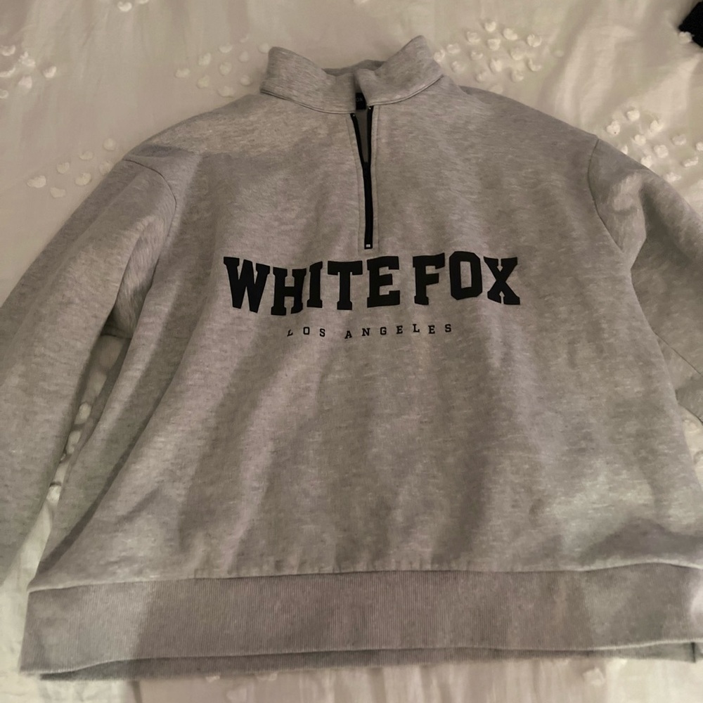 White fox grey quarter zip